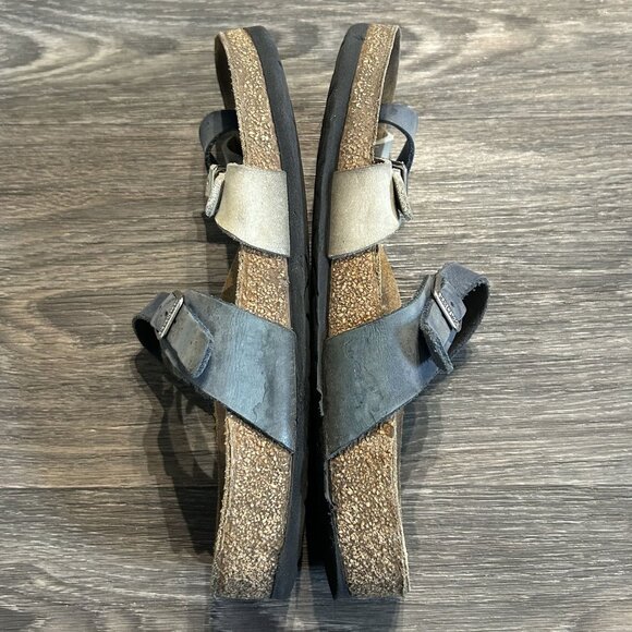 Birkenstock Mayari Sandals Size 9 EU 39 Dove Blue Mineral Nubuck Leather - Picture 8 of 10
